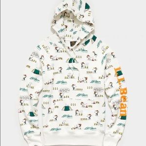 L. L. Bean x Todd Snyder: Peanuts Edition All-Over Print Hoodie in Alabaster (L)